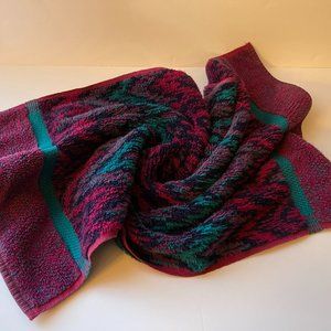 90s Bathroom Hand Towel Funky Retro Throwback Purple Aqua